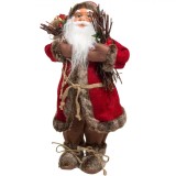 Figurină Decorativă, Model Moș Crăciun, Culoare Roșie, &Icirc;nălțime 46 cm, Legătura de Crengi, Oem