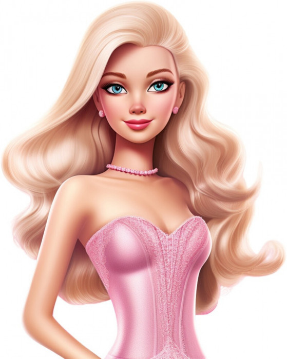 Sticker decorativ, Barbie, Roz, 75 cm, 8402ST-6