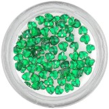 Strasuri unghii - inimi, verde-smarald, INGINAILS