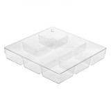 Organizator Sertare Plastic, Transparent, 7 Compartimente, 34x33x6cm, Oem
