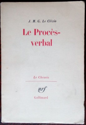 J.M.G. LE CLEZIO: LE PROCES-VERBAL (GALLIMARD, 1963) [LB. FRA/EDITION ORIGINALE] foto