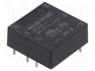 Convertor DC/DC RECOM 20W 15V 1.33A 9-36V DC foto