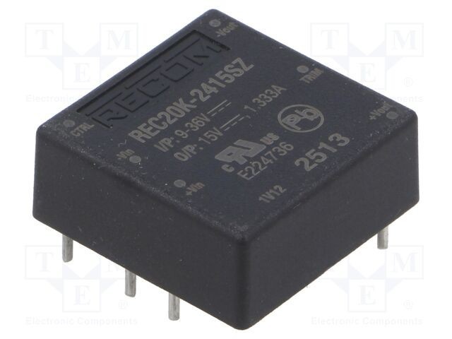 Convertor DC/DC RECOM 20W 15V 1.33A 9-36V DC