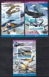 Djibouti 2015 - Istoria avioanelor de luptă, 5 Colițe DE LUX NDT, F.RARE, MNH