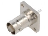 Soclu BNC Mamă 50&Omega; Lipire Flanșă PTFE