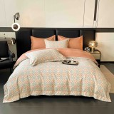 Cumpara ieftin Lenjerie de lux pentru pat dublu,bumbac finet,6 piese,cearceaf cu elastic,multicolora,model oriental-A1003, Jojo Home