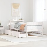 VidaXL Cadru pat fără saltea, alb, 90x190 cm, lemn masiv de pin