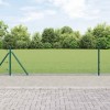 &Icirc;ngrădire din Plasă Sudată cu 13 St&acirc;lpi cu Flanșă Verde 0.6x50 m Oțel