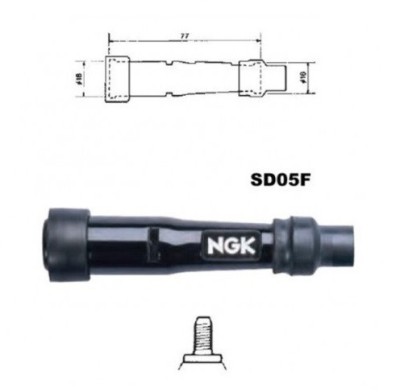 Pipa bujie NGK SD05F - Honda XL - CB - KTM EGS - Duke - SC - SX - Suzuki GSF - GSX - Yamaha FZ - FJ foto