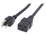 Cablu Alimentare 2m Negru IEC C19 la NEMA 5-15