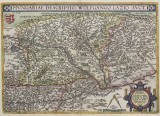 Harta &#039;Hungariae Descriptio&#039;, de Abraham Ortelius, Atlasul Theatrum Orbis Terrarum, Antwerp, 1581