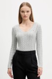 Hollister Co. pulover culoarea gri, light, KI350-5132