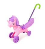 Jucărie de &Icirc;mpins Interactivă Unicorn Magic, cu Aripi Mobile și Sunete, Roz, h 56 cm, EMC ONSHOP&reg;