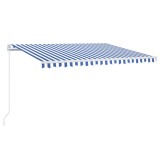 Copertina retractabila manual LED, albastru si alb, 400x300 cm