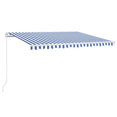 Copertina retractabila manual LED, albastru si alb, 400x300 cm foto