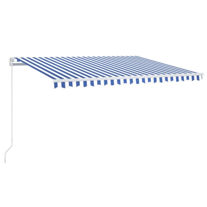 Copertina retractabila manual LED, albastru si alb, 400x300 cm