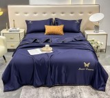 Cumpara ieftin Lenjerie Pat Tip Matase Sydney Co007, Bumbac, Poliester, 4 Piese, Fara Elastic, Lila