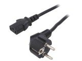 Cablu Alimentare 3x1mm2 cu Ștecăr &icirc;n Unghi și Conector IEC C13