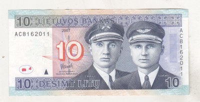 bnk bn Lithuania 10 Litu 2007 - P# 68 - xf foto