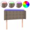Tablie de pat cu LED, gri taupe, 83x16x78/88 cm, textil