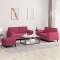 Gossi set canapele cu perne, 3 piese, rosu vin, catifea