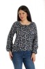 Bluza Dama, tip IE, Bleumarin cu imprimeu Floral - L, Eranthe
