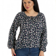 Bluza Dama, tip IE, Bleumarin cu imprimeu Floral - L