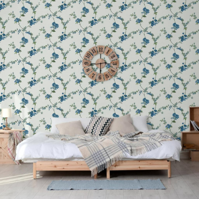 DUTCH WALLCOVERINGS Tapet &quot;Flower&quot;, albastru deschis GartenMobel Dekor