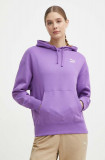 Puma hanorac de bumbac BETTER CLASSIC femei, culoarea violet, cu glugă, imprimeu, 624227