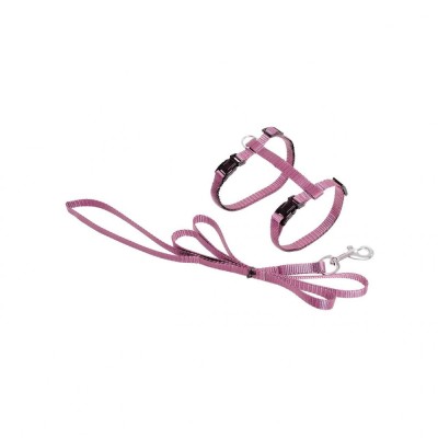 SET HAM+LESA PENTRU PISICA FLAMINGO ZIGGI PINK 22-36CMx10MM foto