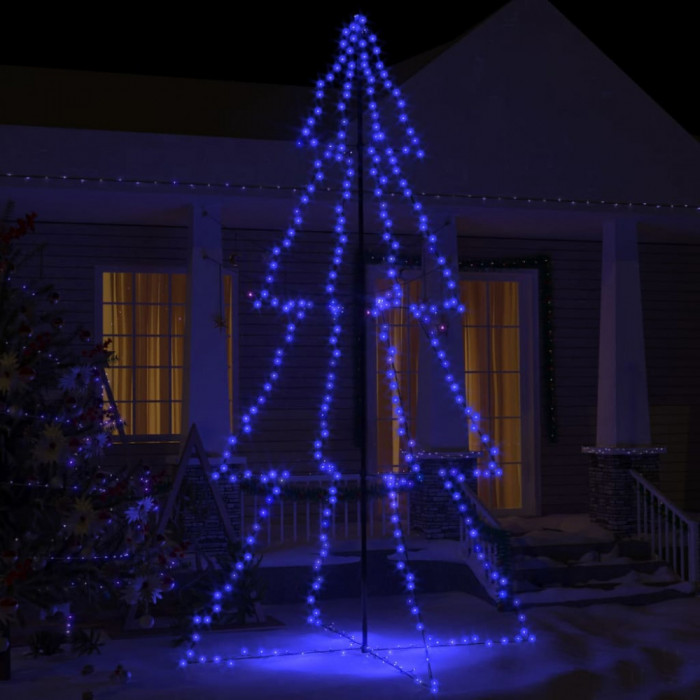 vidaXL Brad Crăciun conic 360 LED-uri, 143x250 cm, interior &amp; exterior