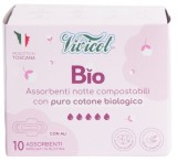 Absorbante de noapte din bumbac compostabil ecologic 5 picaturi 10buc Vivicot