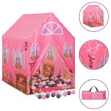 VidaXL Cort de joacă pentru copii cu 250 bile, roz, 69x94x104 cm