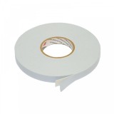 Banda dublu adeziva buretata, alba, 1140 microni, aplicatii interior sau exterior - 25 m, 25 mm