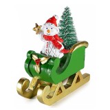 Decoratiune Craciun Om Zapada cu sanie polirasina multicolora cm 3,5 x 8 x 9 H