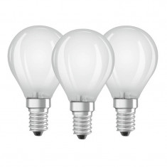 Set Becuri LED Osram P40, 4 W, E14, 470 Lumeni, 2700 K, 230 V, lumina calda, A++, 3 bucati