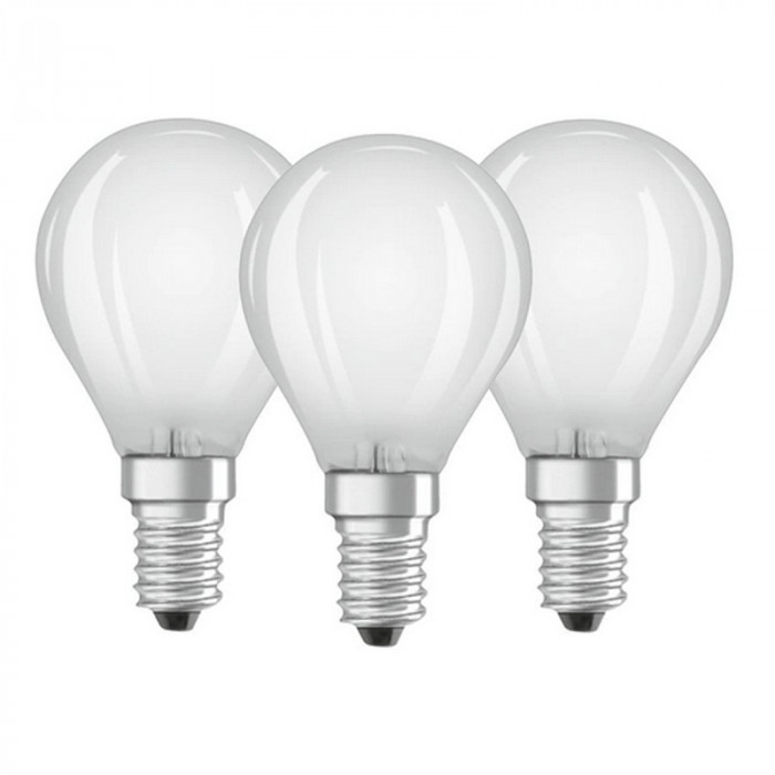 Set Becuri LED Osram P40, 4 W, E14, 470 Lumeni, 2700 K, 230 V, lumina calda, A++, 3 bucati