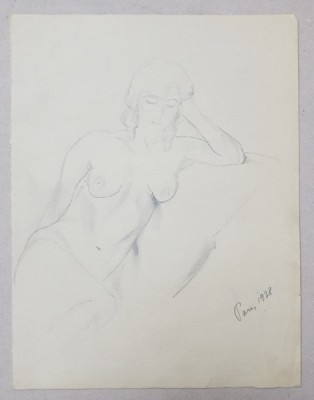 LUCRETIA MIHAIL SILION , NUD , DESEN , PARIS , 1928 foto