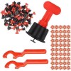 Set de nivelare si aliniere a placilor ceramice, 100 tije tip T refolosibile, distantiere, chei GartenVIP DiyLine