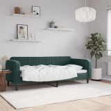 Cumpara ieftin Cadru de pat, verde &icirc;nchis, 80x200 cm, catifea