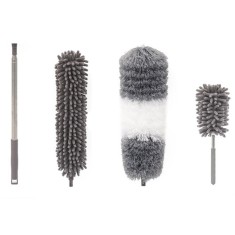 Mop din Microfibra pentru Curatenie, Set 3 Capete Detasabil, Mop din Microfibra, Pamatuf pentru Praf, Maner Extensibil