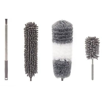Mop din Microfibra pentru Curatenie, Set 3 Capete Detasabil, Mop din Microfibra, Pamatuf pentru Praf, Maner Extensibil foto