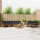 vidaXL Set de canapele de exterior cu pernă 8 pcs Natural și Antracit 3367290