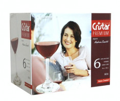 Set pahare pentru vin rosu 6 buc 298cc PREMIUM MN011259 CRISTAR foto