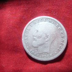 Moneda 1 Leu 1906 Comemorativa Carol I , argint , cal.Buna