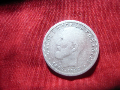 Moneda 1 Leu 1906 Comemorativa Carol I , argint , cal.Buna foto