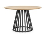 Cumpara ieftin Masa rotunda otel negru mdf natur Cillian 120x76 cm