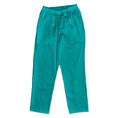 Pantaloni Medicali cu Elastic Pe Stil, Turcoaz cu Elastan - M, talia-0-104cm