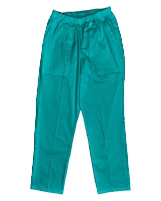 Pantaloni Medicali cu Elastic Pe Stil, Turcoaz cu Elastan - 2XL, talia-1-100cm foto