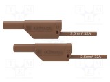 Cablu de măsurare 32A SCH&Uuml;TZINGER cu mufă banană 4 mm, maro, din ambele părţi